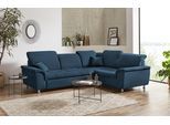 Ecksofa DOMO COLLECTION "FRANZI zeitlos und elegant, moderne Sitzheftung, L-Form", blau (dunkelblau), B:275cm H:81cm T:214cm, Sofas, Ecksofa, wahlweise mit Kopfteilverstellung (dann Breite: 275 cm)