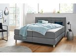 Boxspringbett HOME AFFAIRE "Salo XXL", grau, B:194cm L:231cm, Komplettbetten, Boxspringbett, in Samtoptik oder Struktur, 6 Breiten in Überlänge 220cm, 4 Härtegrade