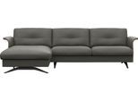 Ecksofa FLEXLUX "Glow, super bequem durch hochwertigem Sitzaufbau mit Federkern, L-Form", grau (warm mineral grau), B:273cm H:81cm T:158cm, 100% Echteder, Sofas, Ecksofa, Modernes skandinavisches Design