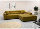 Ecksofa 3C CANDY "Denver auch mit Cord- und Easy care-Bezug, Kopfteilverstellung L-Form", grün (pistachio), B:258cm H:68cm T:217cm, 95% Polyester, 5% Nylon, Sofas, Ecksofa, wahlweise. mit motorischer Sitztiefenverstellung