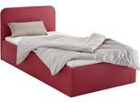 Polsterbett, rot, B:130cm L:210cm, Bezug Bett: wahlweise Microfaser (100% Polyester), Strukturstoff (77% Polyester, 23% Viskose) oder Kunstleder;Bonnell-Federkernmatratze: Mischgewebe (51% Polyprophlen, 39% Polyester, 10% Baumwolle);Kaltschaummatratze: Frottee (100% Polyester), Bezug abnehm- und waschbar bis 60C, WESTFALIA SCHLAFKOMFORT, Betten, Polsterbett, inkl. Bettkasten bei Ausführung mit Mat