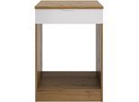 Herdumbauschrank GAMI "Eden Backofenschrank B.60", weiß (eiche helvezia nachbildung, weiß), B:60cm H:86cm T:60cm, Holzwerkstoff, Schränke, Herdumbauschrank, Backofenschrank B.60