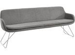 Essbank MUSTERRING "Tavia", grau (grau, edelstahl), B:220cm H:87cm T:66cm, 100% PES, Sitzbänke, Essbank, Schlittengestell in drei Ausführungen, Breite 180, 200 oder 220 cm