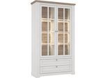 Vitrine FORTE "Iloppa", braun (schnee eiche, nelson eiche), B:125,3cm H:209,8cm T:44,3cm, FSC-zertifizierter Holzwerkstoff, Schränke, Vitrine, Höhe ca. 209 cm