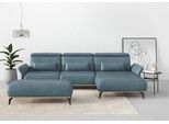 Ecksofa HOME AFFAIRE "Fjord L-Form", bunt (graublau), B:324cm H:93cm T:184cm, 100% Polyester, Sofas, Ecksofa, massiv, wahlweise mit Armlehnfunktion, Kopf- Sitztiefenverstellung