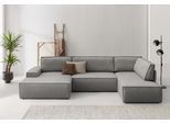 Wohnlandschaft HOME AFFAIRE "SHERWOOD U-Form, 329 cm - OTTO. Verlässliche Qualität.", grau, B:329cm H:85cm T:195cm, 100% Polyester, Sofas, Wohnlandschaft, Schlaffunktion m. Bettkasten (194x139 cm), Cord, Vintage, Samtvelours