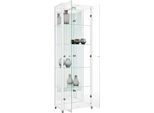 Vitrine FIF MÖBEL "OPTIMA", weiß, B:57,5cm H:172cm T:32cm, Holzwerkstoff, Sicherheitsglas ESG, Schränke, Vitrine, Standvitrine, Vitrinenschrank, Glasvitrine, Sammlervitrine, LED