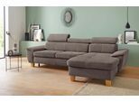 Ecksofa EXXPO - SOFA FASHION "Enya, aufwendige Detailverarbeitung, hoher Sitzkomfort, bequem, L-Form", braun, B:280cm H:79cm T:167cm, Luxus-Microfaser Vintageoptik (100% Polyester);Webvelours (92% Polyester, 8% Nylon), Sofas, Ecksofa, inkl. Kopfteilverstellung, wahlweise mit Bettfunktion und Bettkasten