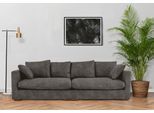 Big-Sofa HOME AFFAIRE "Coray", grau (anthrazit), B:266cm H:80cm T:113cm, 100% PES, Sofas, Big-Sofa, extra weich und kuschelig, Füllung mit Federn und Daunen