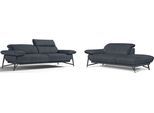 Sofa EGOITALIANO "Anais, Design mit hohem Sitzkomfort, Fußfarbe schattengrau", grau (dunkelgrau), Sofas, Luxus-Microfaser, Ottomane Armlehne links, Sofa, Set, Kopfteil verstellbar, Luxus-Microfaser, dunkelgrau