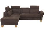 Ecksofa HOME AFFAIRE "Conville L-Form", braun (mocca), B:247cm H:84cm T:217cm, 100% Polyester, Sofas, Ecksofa, Federkern, wahlweise mit Bettfunktion und Bettkasten bzw. Stauraum