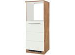 Backofen/Kühlumbauschrank KOCHSTATION "KS-Wien", weiß (weiß, wotaneiche), B:60cm H:165cm T:60cm, Holzwerkstoff, Schränke, Backofen/Kühlumbauschrank, Breite 60 cm, Höhe 165 cm, Türanschlag wechselbar