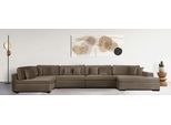 Wohnlandschaft HOME AFFAIRE "Skara XXL U-Form", grau (taupe), B:510cm H:86cm T:250cm, 100% Polyester, Sofas, Wohnlandschaft, Lounge-Sofa XXL mit Federkern-Polsterung, in vielen Bezugsvarianten