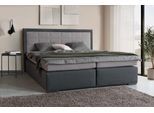 Boxspringbett COLLECTION AB "30 Jahre Jubiläums-Modell Athena", grau (anthrazit, grau), B:193cm L:208cm, Holzwerkstoff, Spanplatte, Komplettbetten, Boxspringbett, in H2,H3 & H4, wahlweise mit LED-Leiste