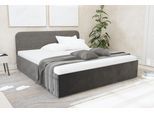 Polsterbett "Shawn", grau (silbergrau), L:210cm, Bezug Kopfteil: Teddy-Stoff: 100% Polyester, Bezug Bettgestell: Microvelours 100% Polyester, Polsterung: Polsterwatte, Material Gestell: gepolsterter Holzwerkstoff, WESTFALIA SCHLAFKOMFORT, Betten, Polsterbett, zwei verschiedene Liegehöhen wählbar