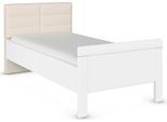 Bett RAUCH "Bett Einzelbett Stollenbett EVELYN", weiß (alpinweiß), B:109cm H:100cm L:214cm, Betten, Bett, in Komforthöhe mit Polsterkopfteil in elegantem Stil MADE IN GERMANY