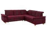 Ecksofa HOME AFFAIRE "Dalia L-Form", rot (bordeaux), B:256cm H:83cm T:236cm, Luxus-Microfaser Florence (100% Polyester);Luxus-Microfaser weich (90% Polyester, 10% Polyamid);Webstoff (100% Polyester), Sofas, Ecksofa, mit Federkernpolsterung, wahlweise mit Bettfunktion, Bettkasten