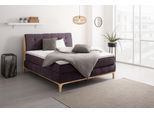 Boxspringbett OTTO HOME "Jelle", lila, B:181cm L:216cm, Komplettbetten, Boxspringbett, zertifizierte, recycelte Bezugsstoffe, verschiedene Ausführungen