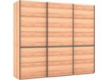 Schwebetürenschrank MUSTERRING "Sorrent, Kleiderschrank, Schrank, Schiebetüren", braun, B:250cm H:217cm, Schränke, Schwebetürenschrank, Türen in Eiche massiv mit Kassetten-Optik, verschiedene Maße verfügbar