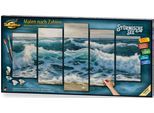 Malen nach Zahlen SCHIPPER "Meisterklasse Polyptychon - Stürmische See", blau, Malvorlagen, KinderB:26cm H:48cm, Malen nach Zahlen, Made in Germany, B:26cm H:48cm