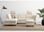 Ecksofa HOME AFFAIRE "Trelleborg L-Form", beige (creme), B:252cm H:86cm T:213cm, 100% Polyester, Sofas, Ecksofa, wahlweise mit Bettfunktion und Bettkasten, inkl. Federkern-Polsterung