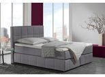 Boxspringbett HOME AFFAIRE "Casano", grau (anthrazit), B:152cm L:215cm, Strukturstoff-Bezug (100% Polyester), Komplettbetten, Boxspringbett, mit feiner Steppung, in 3 Matratzenarten, 2 Härtegraden und 5 Farben