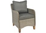 Gartensessel MERXX "Avellino", beige (steinbeige), B:77cm H:83cm T:59cm, Auflagenbezug: 100% Polyester;Auflagenfüllung: 100% Schaumstoff aus Polyurethan, Sessel, Gartensessel, inkl. Sitz- und Rückenkisse