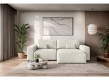 Ecksofa OTTO HOME "MATTS Schlafsofa mit Bettkasten, Maße B/T/H: 265/159/89 cm", creme, B:265cm H:89cm T:159cm, 100% Polyester, Sofas, Ecksofa, L-Form mit Recamiere rechts oder links, hoher Sitzkomfort