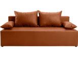 Schlafsofa EXXPO - SOFA FASHION "Exxpo Tabou, Sofabett mit tollen Optionen", braun (cognac), B:193cm H:88cm T:85cm, Luxus-Microfaser (100% Polyester), Sofas, Schlafsofa, Bettfunktion,Bettkasten, wahlweise mit Liftbettfunktion und Federkern