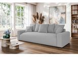 Big-Sofa HOME AFFAIRE "LAKESIDE klein 3-Sitzer Schlafsofa mit Bettkasten, Breite 238 cm", grau (hellgrau), B:238cm H:85cm T:98cm, 100% Polyester, Sofas, Big-Sofa, Liegefläche 149x195 cm, hoher Sitzkomfort, Maße B/T/H: 238/98/85cm