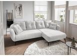 Ecksofa HOME AFFAIRE "Baggio Stellmaße 277/162 cm, modern & elegant, hoher Fuß", weiß, B:277cm T:162cm, 100% Polyester, Sofas, Ecksofa, L-Form, schwarze Metallfüße