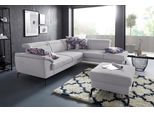 Ecksofa SIT & MORE "Percy L-Form", silber, B:270cm H:80cm T:235cm, Sofas, Ecksofa, 15 cm Fußhöhe, Sitztiefenverstellung, wahlweise in 2 Fußfarben