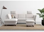 Ecksofa HOME AFFAIRE "Trelleborg L-Form", silber, B:252cm H:86cm T:213cm, 95% Polyester, 5% Polyamid, Sofas, Ecksofa, wahlweise mit Bettfunktion und Bettkasten, inkl. Federkern-Polsterung