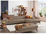 Ecksofa W.SCHILLIG "piedroo, Designsofa mit tollem Sitzkomfort, bequem und elegant, L-Form", braun (stone z59), B:343cm H:70cm T:193cm, Longlife Xtra-Leder Z59: Glattleder mit modischer Prägung. Hautstärke 0, 9 - 1, 1 mm, Sofas, Ecksofa, Kopfteilverstellung, wahlweise mit Sitztiefenverstellung, Breite 343cm