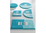 Badematte GRUND Gr. 2, blau (türkis), rechteckig (90cm x 50cm ) WC-Vorleger rechteckig, 1 Stk., Badematten, Badematte