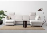Wohnlandschaft HOME AFFAIRE "Trelleborg U-Form", silber, B:307cm H:86cm T:213cm, 95% Polyester, 5% Polyamid, Sofas, Wohnlandschaft, wahlweise mit Bettfunktion und Bettkasten, inkl. Federkern-Polsterung