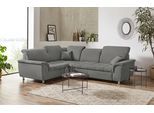 Ecksofa DOMO COLLECTION "FRANZI zeitlos und elegant, moderne Sitzheftung, L-Form", grau (steel), B:275cm H:81cm T:214cm, Sofas, Ecksofa, wahlweise mit Kopfteilverstellung (dann Breite: 275 cm)