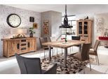 Esstisch SIT "Tops&Tables", silber (eisen silber), B:220cm H:78cm T:100cm, Tische, Esstisch, mit rustikaler Tischplatte aus recyceltem Altholz Teak