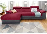 Ecksofa SIT & MORE "Xenia L-Form", rot (dunkelgrau, bordeaux), B:271cm H:94cm T:168cm, Luxus-Microfaser ALTARA NUBUCK (100% Polyester) / Struktur (100% Polyester);Luxus-Kunstleder / Struktur (100% Polyester), Sofas, Ecksofa, wahlweise mit Bettfunktion