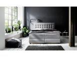Boxbett "LILO", grau, B:187cm L:213cm, ATLANTIC HOME COLLECTION, Komplettbetten, Boxbett, inkl. Bettkasten und Topper
