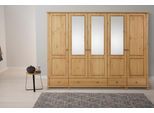 Kleiderschrank OTTO HOME "Tessin", beige (natur), B:245cm H:191cm T:59cm, Massivholz, Schränke, Kleiderschrank, Breite 245 cm, Kiefer massiv, mit Spiegel