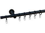 Gardinenstange OTTO HOME "Kappe" Gr. 1, schwarz, 1 läufig, Eisen, Gardinenstangen, Gardinenstange, ausziehbar von 130cm-240cm - Komplettset