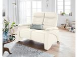 2-Sitzer EXXPO - SOFA FASHION "Ascoli, Kinosofa mit hohem Sitzkomfort, bequeme Armlehnen", weiß (altweiß), B:140cm H:106cm T:99cm, NaturLEDER (echtes Rindsleder) in Sitz und Rücken. Korpus in passendem Kunstleder SOFTLUX bezogen;Velours in Lederoptik (100% Polyester);Webvelours ( 92% Polyester, 8% Nylon), Sofas, 2-Sitzer, hoher Rücken, inkl. Relaxfunktion