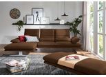 Ecksofa W.SCHILLIG "broadway, Designsofa mit tollem Sitzkomfort, L-Form", braun (chocolate s37), B:291cm H:94cm T:164cm, Stoff S37 (100% Polyester): Luxus-Microfaser in Lederoptik, Sofas, Ecksofa, Sitztiefenverstellung, Kopfteil- & Seitenteilverstellung, Breite 291cm