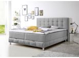 Boxbett HOME AFFAIRE "Vaasa", silber, B:194cm L:210cm, Komplettbetten, Boxbett, inkl. Bettkasten & Topper, XXL-Ausführung, Überlänge 220 cm
