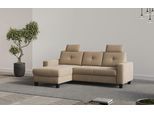 Ecksofa HOME AFFAIRE "Varese", braun (macciato), B:239cm H:91cm T:164cm, 100% Polyester, Sofas, Ecksofa, wahlweise mit Bettfunktion und Bettkasten