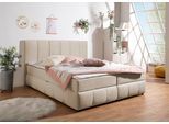 Boxbett OTTO HOME "Hartley inkl. Bettkasten und Topper, auch in Überlänge erhältlich", beige, B:192cm L:210cm, Komplettbetten, Boxbett, wahlweise mit Bonnell- oder TTFK-Matratze in H2, H3 o. H4 erhältlich