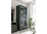 Vitrine HOME AFFAIRE "Ascot", grün, B:90cm H:197cm T:43cm, Glas, Holzwerkstoff, MDF, Metall, Schränke, Vitrine, Höhe 197 cm