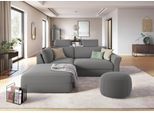 Ecksofa SIT & MORE "Cadabra L-Form", grau, B:243cm H:80cm T:198cm, Samtoptik (100% Polyester);Soft clean (98% Polyester, 2% Polyamid);Struktur fein (100% Polyester), Sofas, Ecksofa, Breite 243 cm, inklusive Sitztiefenverstellung