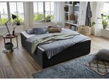 Boxbett "Lucy", grau (anthrazit), B:160cm L:200cm, Bezug Bettbox und Obermatratze: Strukturstoff (90% Polyester, 10% Nylon);Topper: Jersey (100% Polyester), ATLANTIC HOME COLLECTION, Komplettbetten, Boxbett, ohne Kopfteil, frei im Raum stellbar, mit Bettkasten